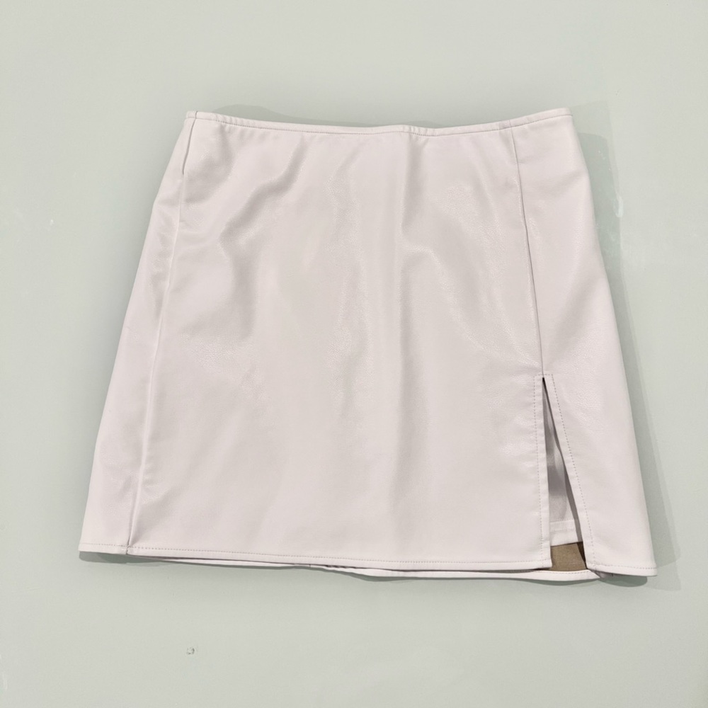faux leather white mini skirt from princess polly